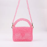 Sac à dîner tissé créatif en acrylique multicolore, portable, décontracté, avec perles, assorti à tout